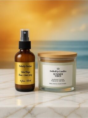 Velvet Caribbean Luxe Sanctuary Set | 16oz Caribbean Candle + 4oz BR 540 Spray